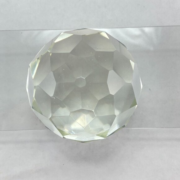 Vintage Art Glass Faceted Clear Glass Paperweight - Picture 5 of 9